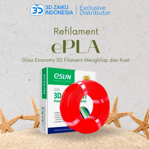 eSUN ePLA Refilament Gloss Economy 3D Filament Mengkilap dan Kuat eSUN ePLA Refilament Gloss Economy 3D Filament Mengkilap dan Kuat